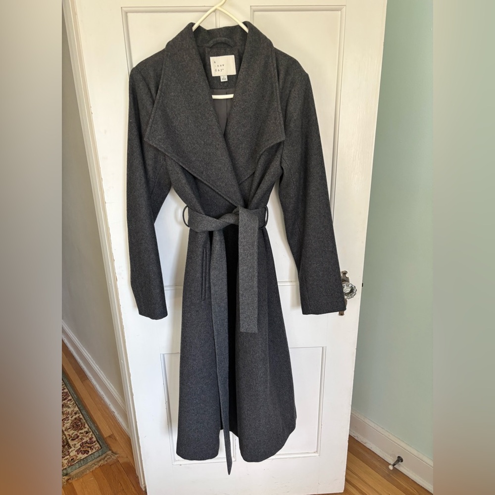 a new day Charcoal Gray Wool Blend Coat